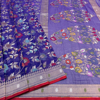 Pure Cotton Ektara Tilfi Jamdani Cutwork Jaal Banarasi Saree