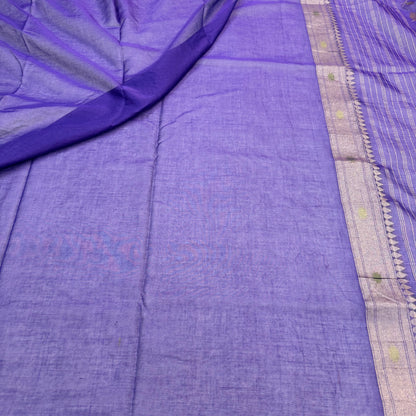 Pure Cotton Ektara Tilfi Jamdani Cutwork Jaal Banarasi Saree