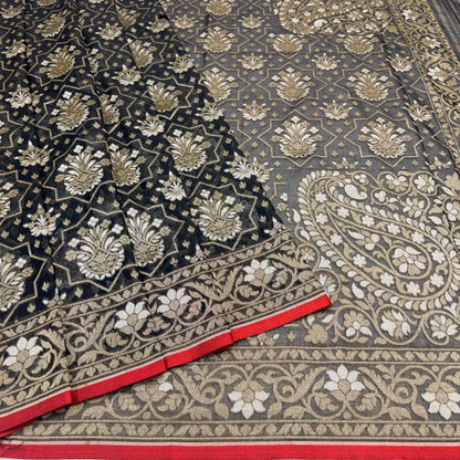 Pure Cotton Ektara Tilfi Jamdani Cutwork Banarasi Saree