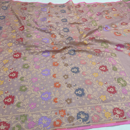 Pure Cotton Ektara Alfi Cutwork Jamdani Banarasi Saree