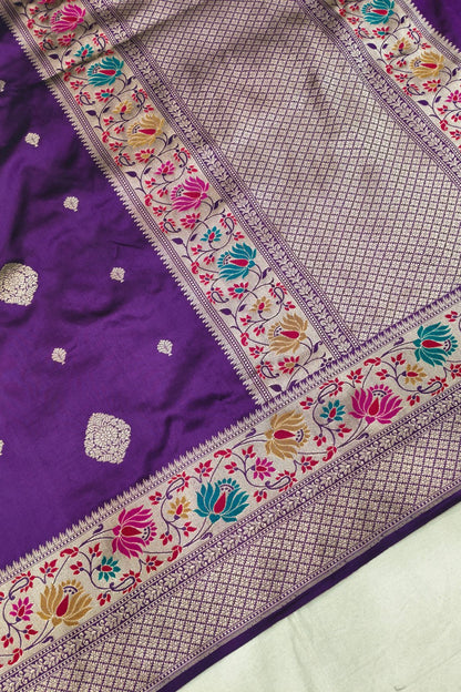 Deep Orchid Handwoven Katan Silk Saree