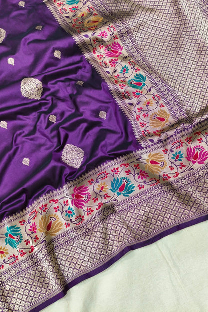 Deep Orchid Handwoven Katan Silk Saree