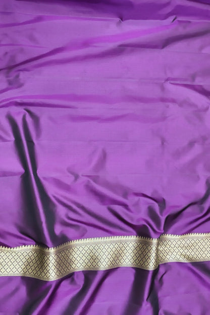 Deep Orchid Handwoven Katan Silk Saree