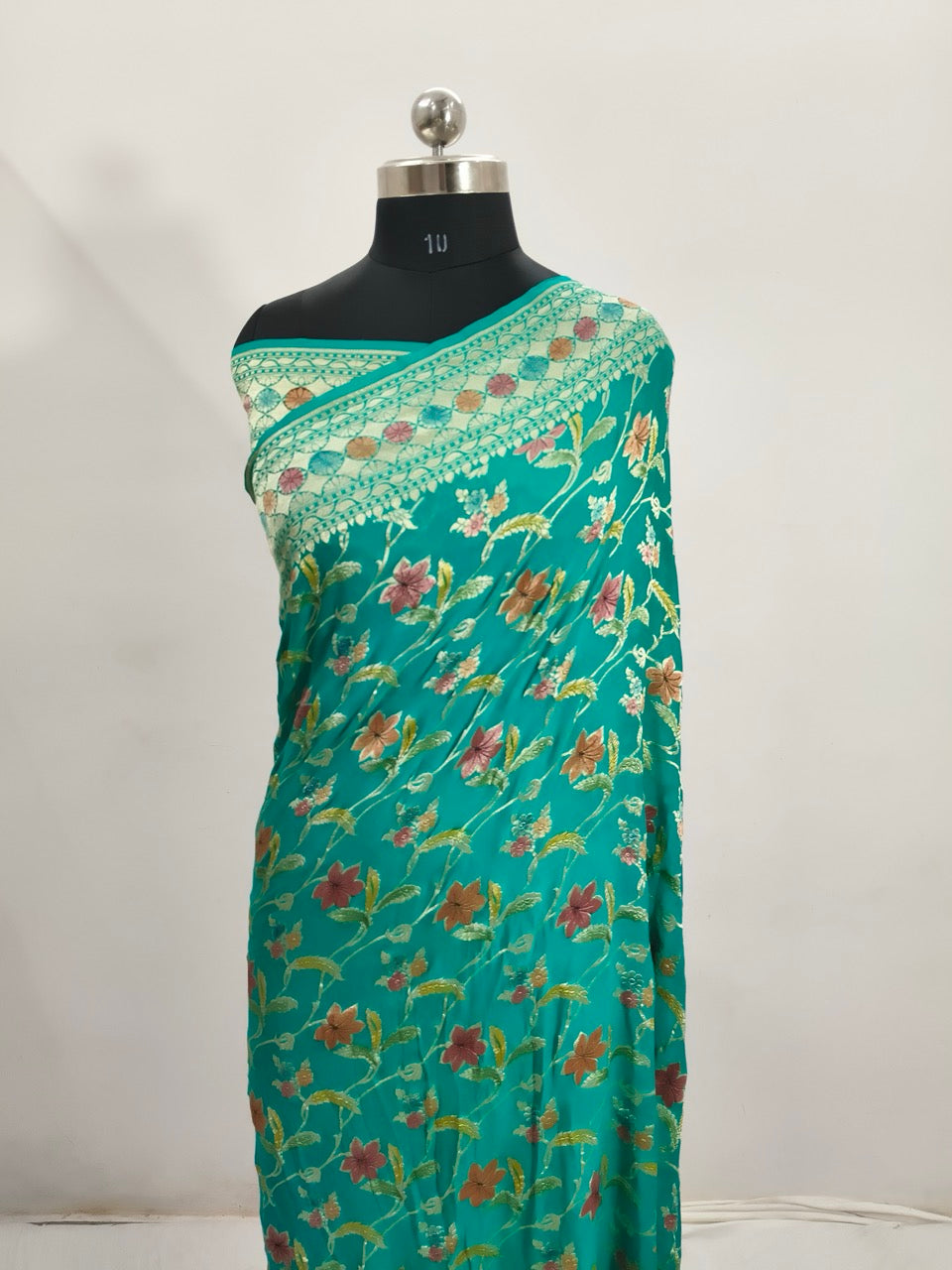 Elegant Green Khaddi Georgette Saree