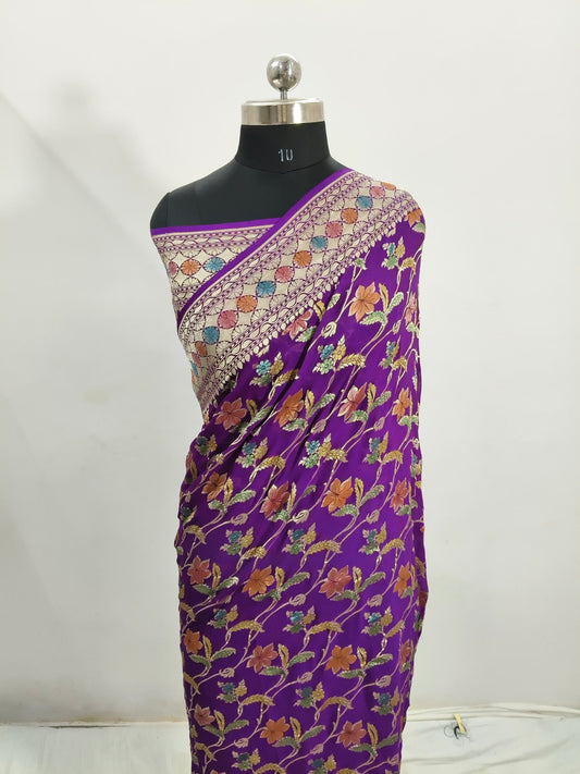 Royal Purple Khaddi Georgette Saree