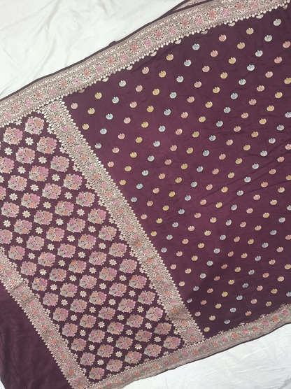 Pure Munga Tussar Silk Saree in Brown