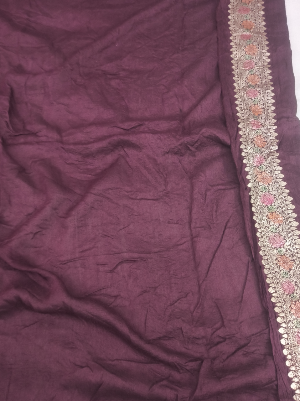 Pure Munga Tussar Silk Saree in Brown