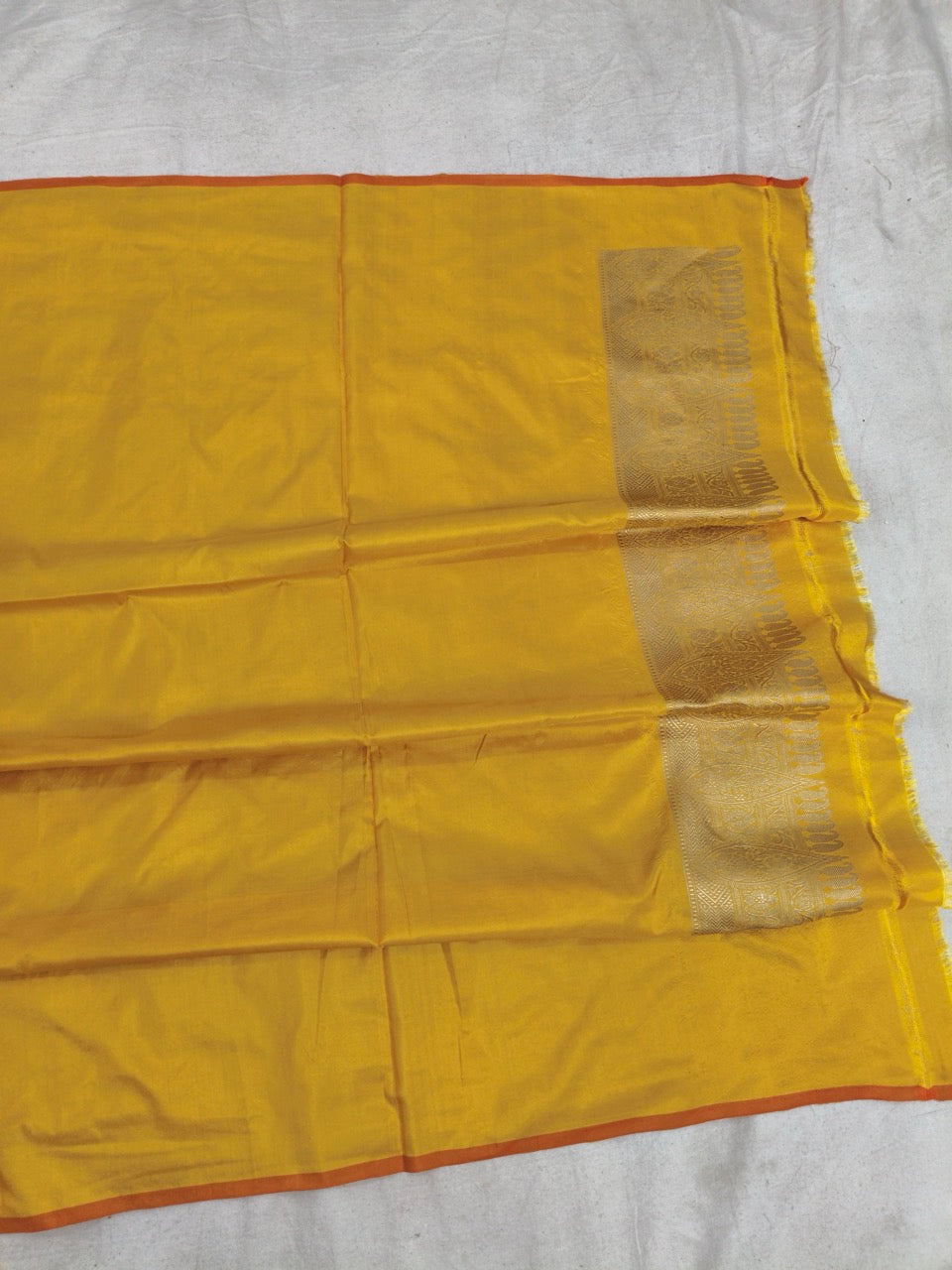 Pure Katan Silk Handwoven Banarasi Saree in Yellow