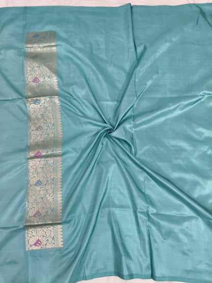 Pure Katan Silk Handwoven Banarasi Saree in Light Green