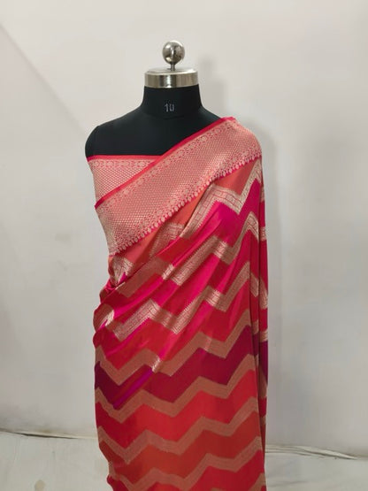 Pure Katan Silk Handwoven Banarasi Saree in Red