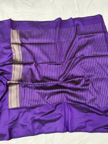 Pure Katan Silk Handwoven Banarasi Saree in Royal Purple