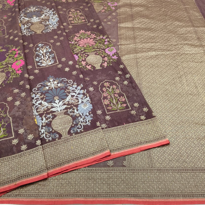 Pure Cotton Ektara Tilfi Jamdani Cutwork Banarasi Saree