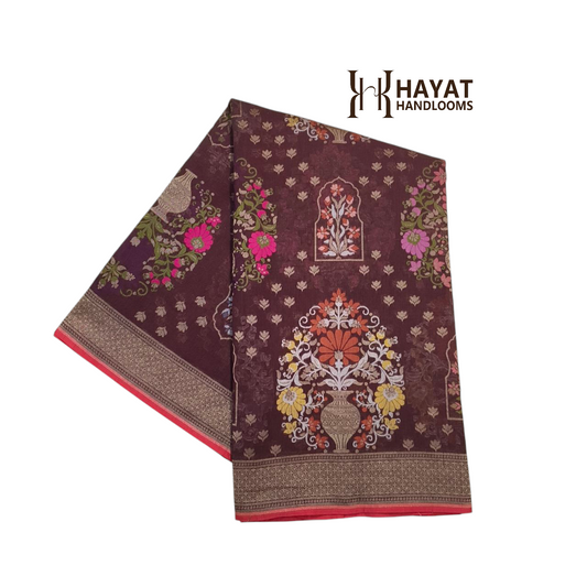 Pure Cotton Ektara Tilfi Jamdani Cutwork Banarasi Saree