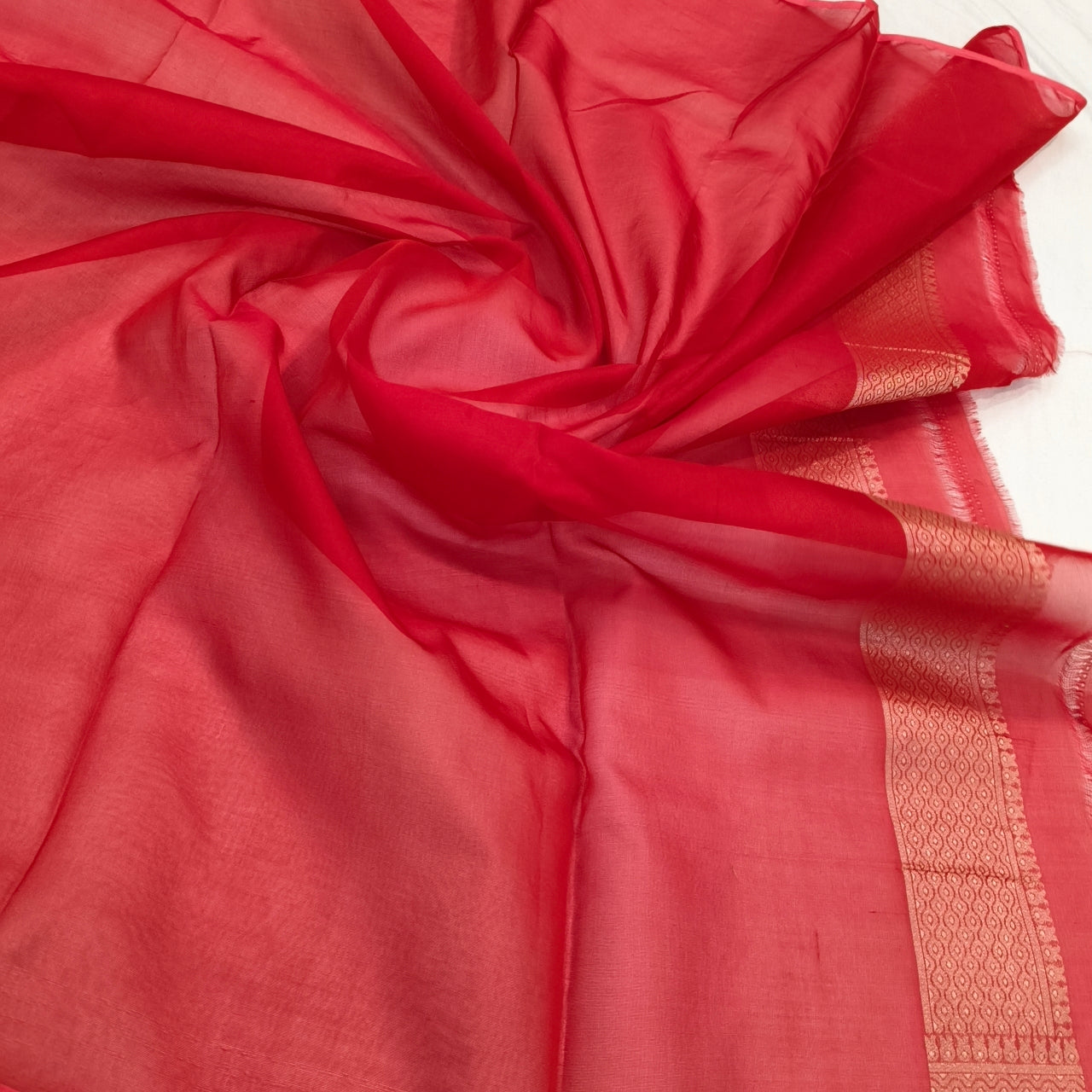 Pure Kora Silk Ektara Tilfi Cutwork Jamdani Banarasi Saree
