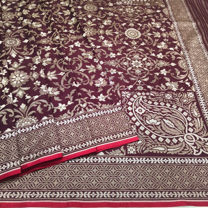 Pure Katan Silk Ektara Cutwork Jamdani Banarasi Saree