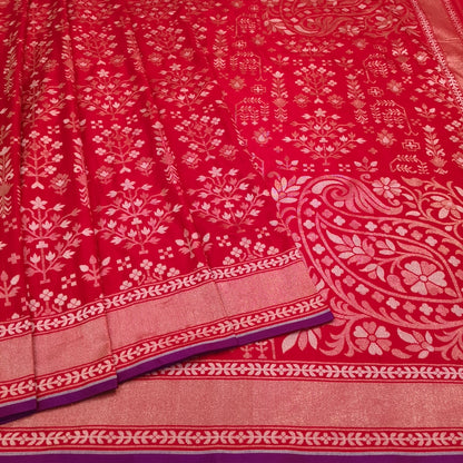 Pure Katan Silk Ektara Cutwork Jamdani Banarasi Saree