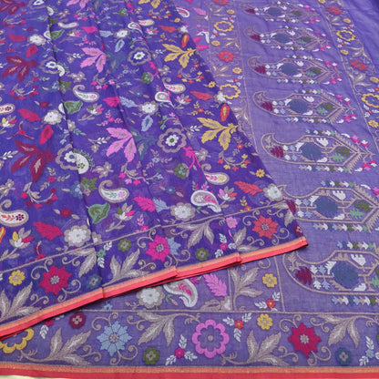 Pure Cotton Ektara Cutwork Jamdani Banarasi Saree