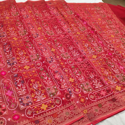 Pure Cotton Ektara Cutwork Jamdani Banarasi Saree