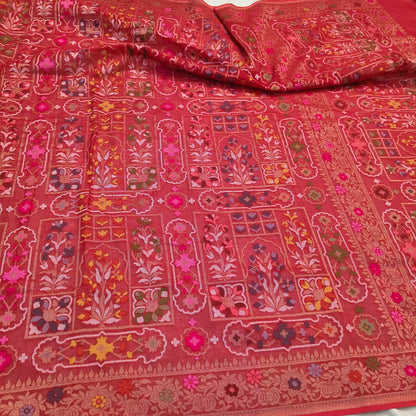 Pure Cotton Ektara Cutwork Jamdani Banarasi Saree
