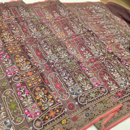 Pure Cotton Ektara Cutwork Jamdani Banarasi Saree