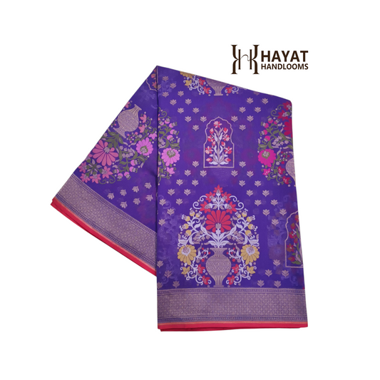Pure Cotton Ektara Tilfi Cutwork Jamdani Banarasi Saree