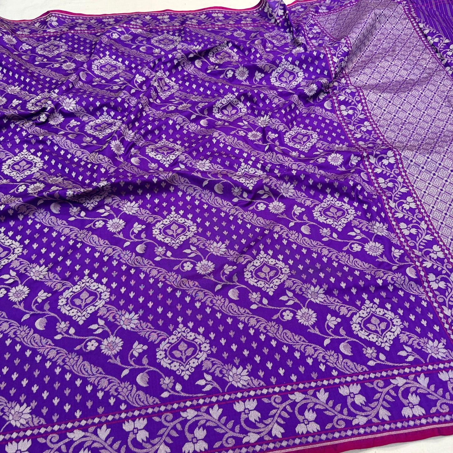Pure Katan Silk Ektara Cutwork Jamdani Banarasi eSare