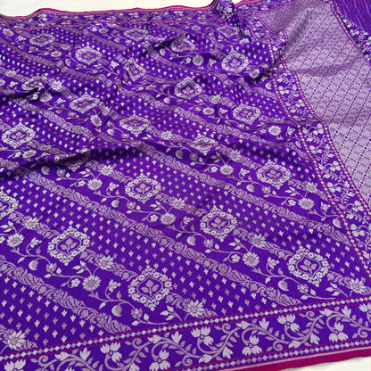 Pure Katan Silk Ektara Cutwork Jamdani Banarasi eSare