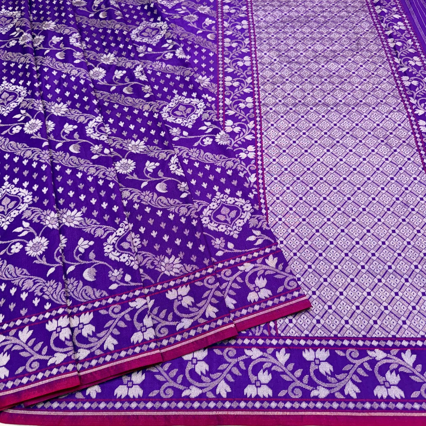 Pure Katan Silk Ektara Cutwork Jamdani Banarasi eSare