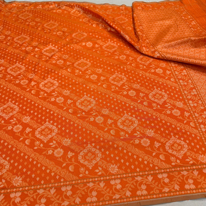 Pure Katan Silk Ektara Cutwork Jamdani Banarasi eSare