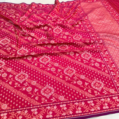 Pure Katan Silk Ektara Cutwork Jamdani Banarasi eSare