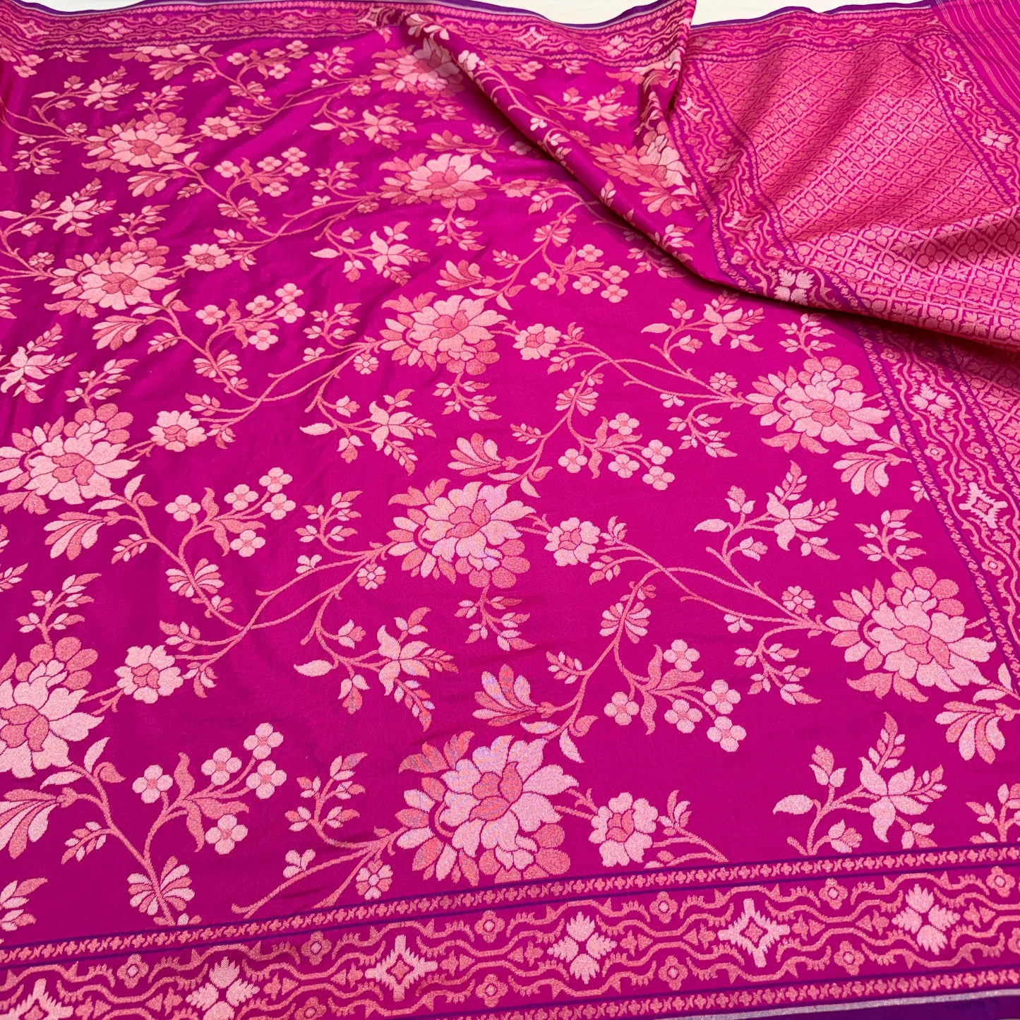 Pure Katan Silk Ektara Cutwork Jamdani Banarasi Saree