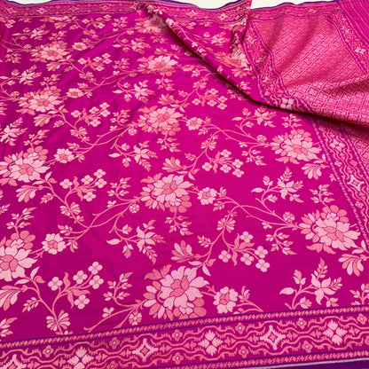Pure Katan Silk Ektara Cutwork Jamdani Banarasi Saree