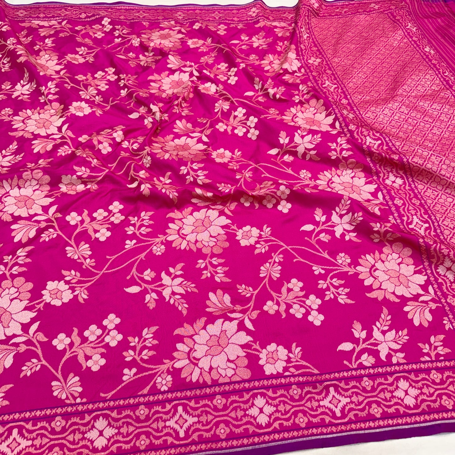 Pure Katan Silk Ektara Cutwork Jamdani Banarasi Saree