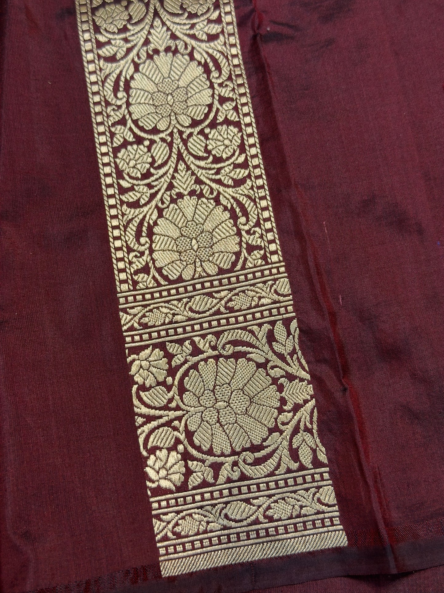 Brown Banarasi Pure Katan Silk Saree | Pure Silk | Cutwork Technique | Banarasi Katan Silk Saree