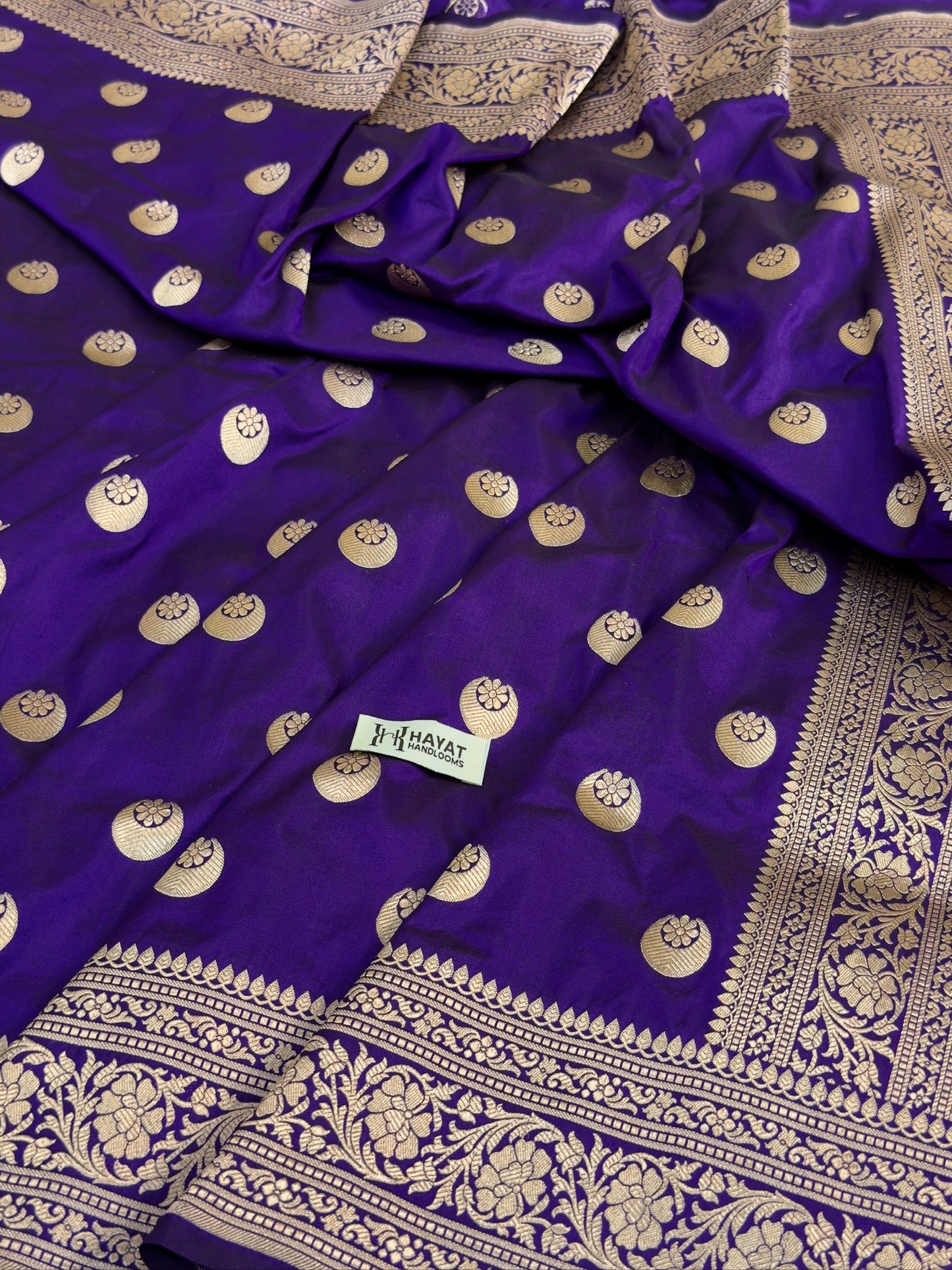 Purple Banarasi Pure Katan Silk Saree | Pure Silk | Cutwork Technique | Banarasi Katan Silk Saree