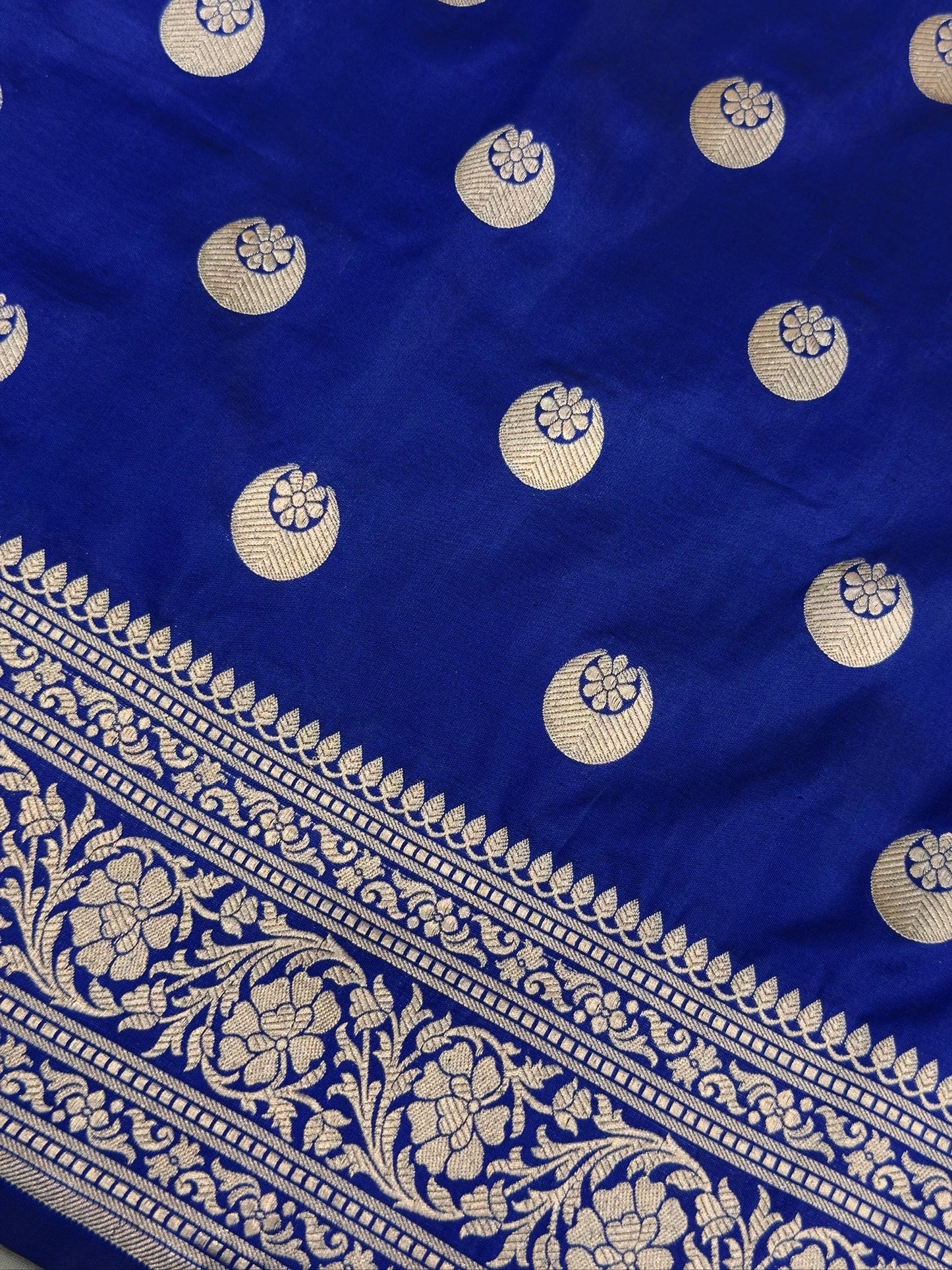 Royal Blue Banarasi Pure Katan Silk Saree | Pure Silk | Cutwork Technique | Banarasi Katan Silk Saree