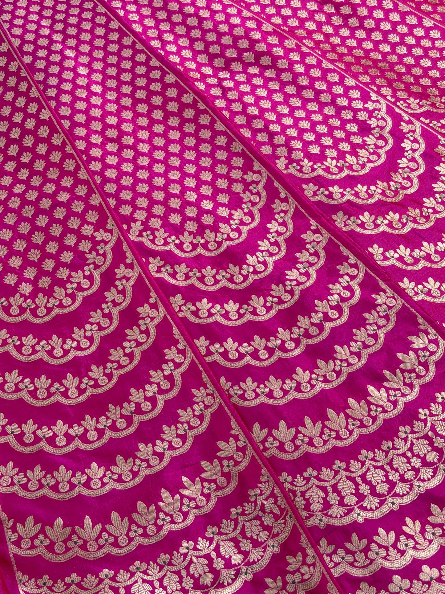 Rani Pink Banarasi Katan Silk Lehenga with Silver Zari Weaving | Bridal & Festive Ethnic Wear