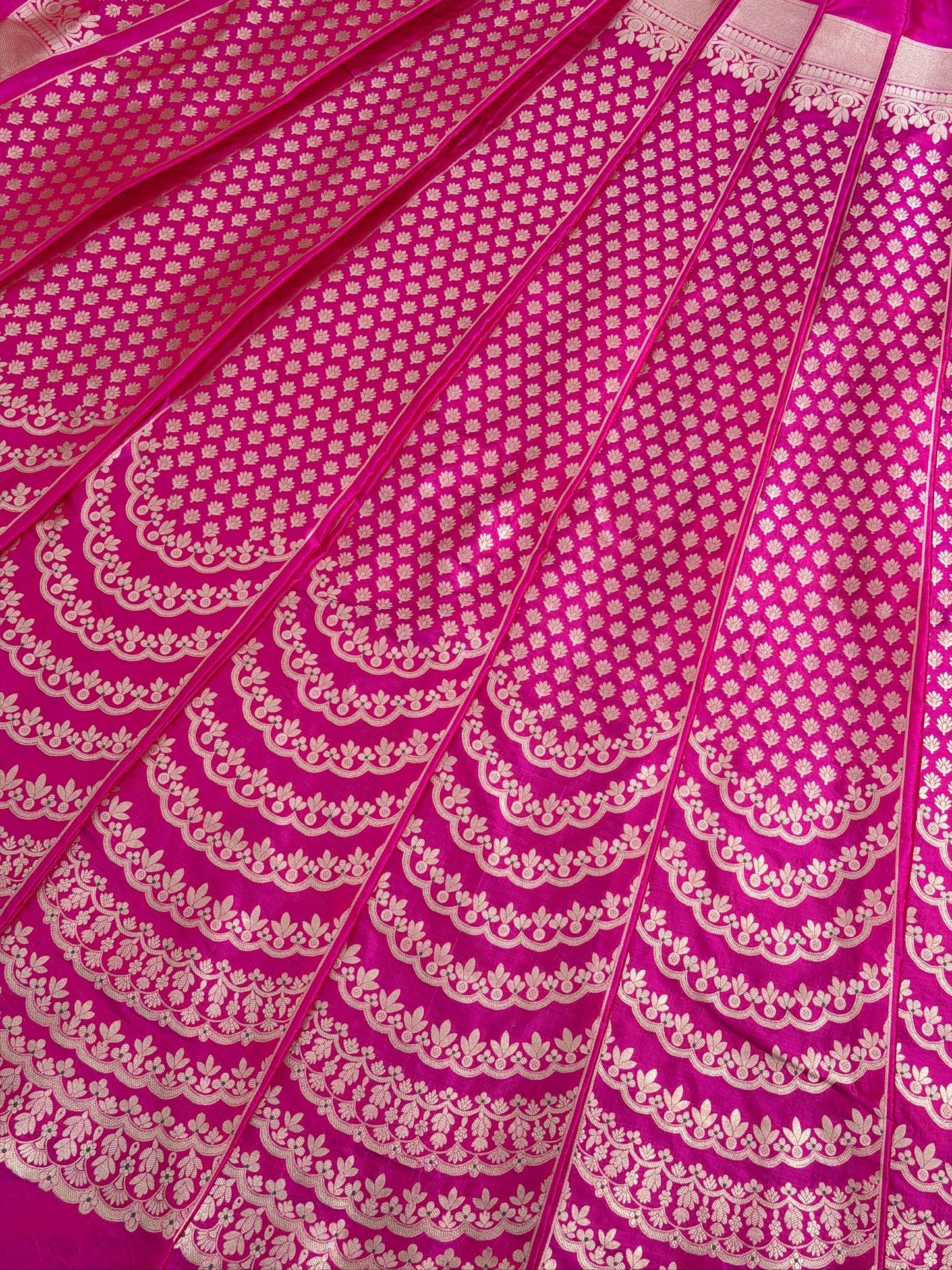 Rani Pink Banarasi Katan Silk Lehenga with Silver Zari Weaving | Bridal & Festive Ethnic Wear
