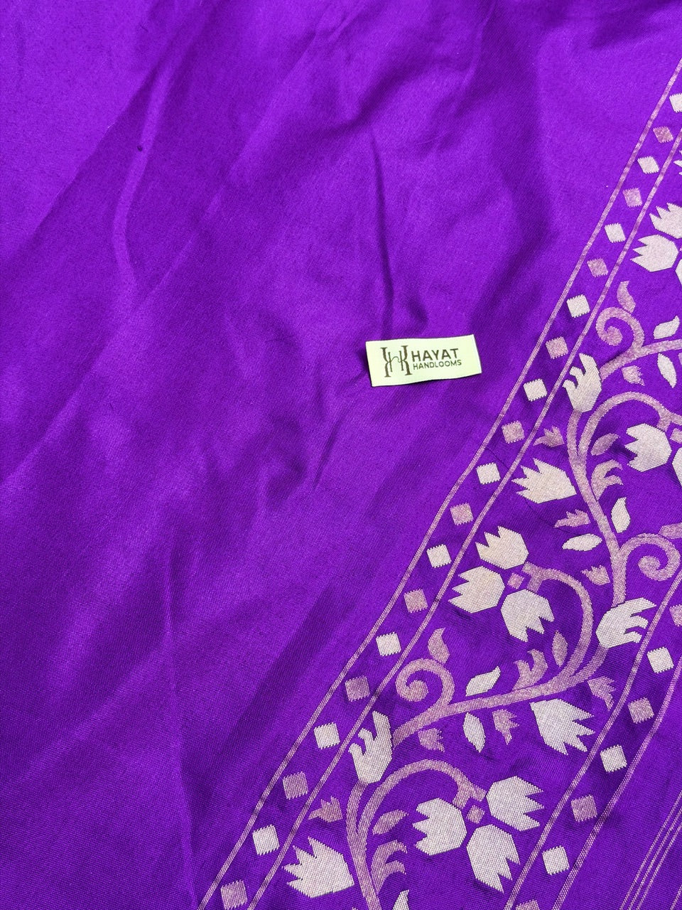 Purple Pure Banarasi Ektara Jamdani Silk Handwoven Saree