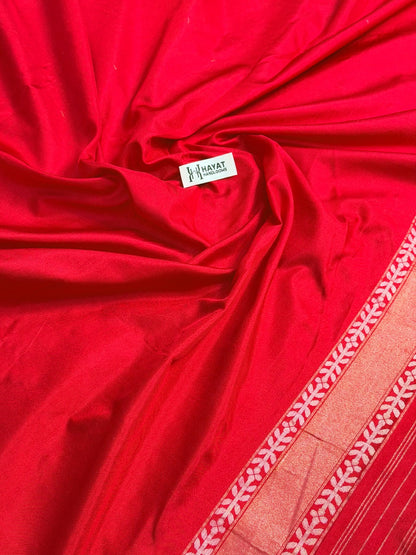Red Pure Banarasi Ektara Jamdani Silk Handwoven Saree