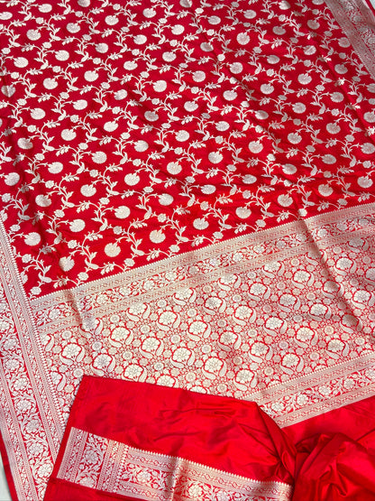 Red Banarasi Pure Katan Silk Saree | Pure Silk |Banarasi Katan Silk Saree