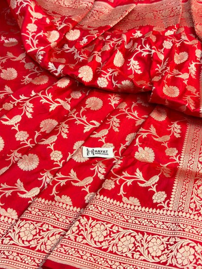 Red Banarasi Pure Katan Silk Saree | Pure Silk |Banarasi Katan Silk Saree