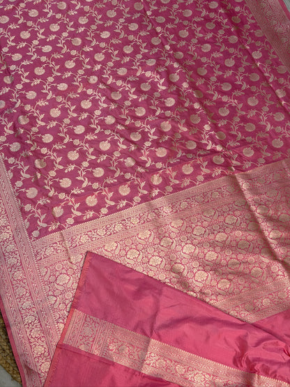Blush Pink Banarasi Pure Katan Silk Saree | Pure Silk |Banarasi Katan Silk Saree