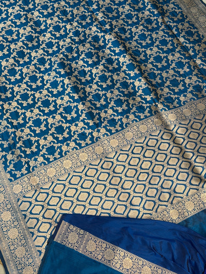 Blue Banarasi Pure Katan Silk Saree | Pure Silk |Banarasi Katan Silk Saree