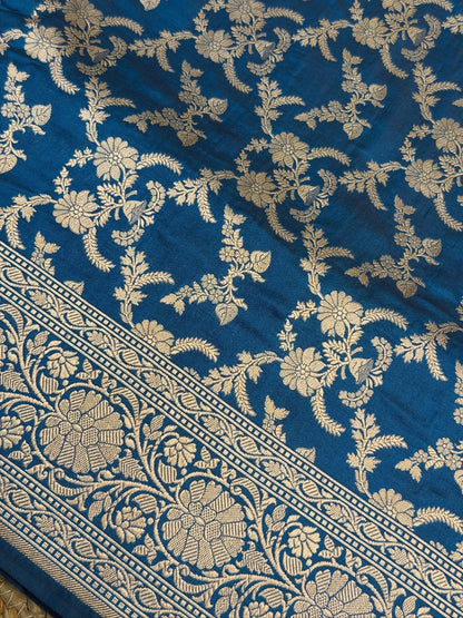 Blue Banarasi Pure Katan Silk Saree | Pure Silk |Banarasi Katan Silk Saree