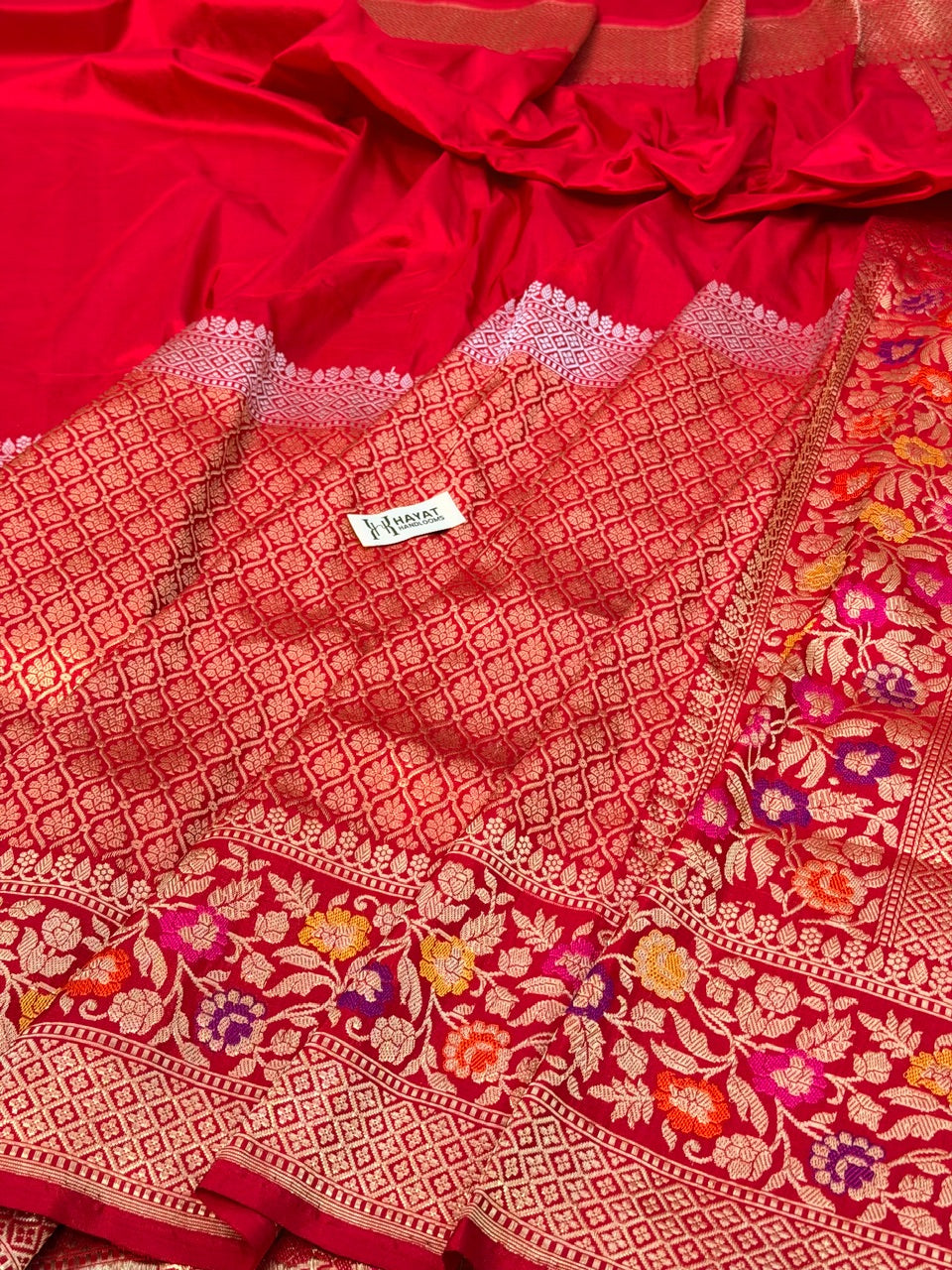 Red Pure Katan Silk Handwoven Banarasi Saree