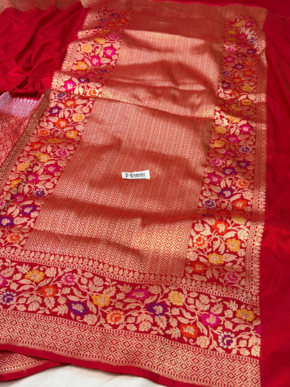 Red Pure Katan Silk Handwoven Banarasi Saree