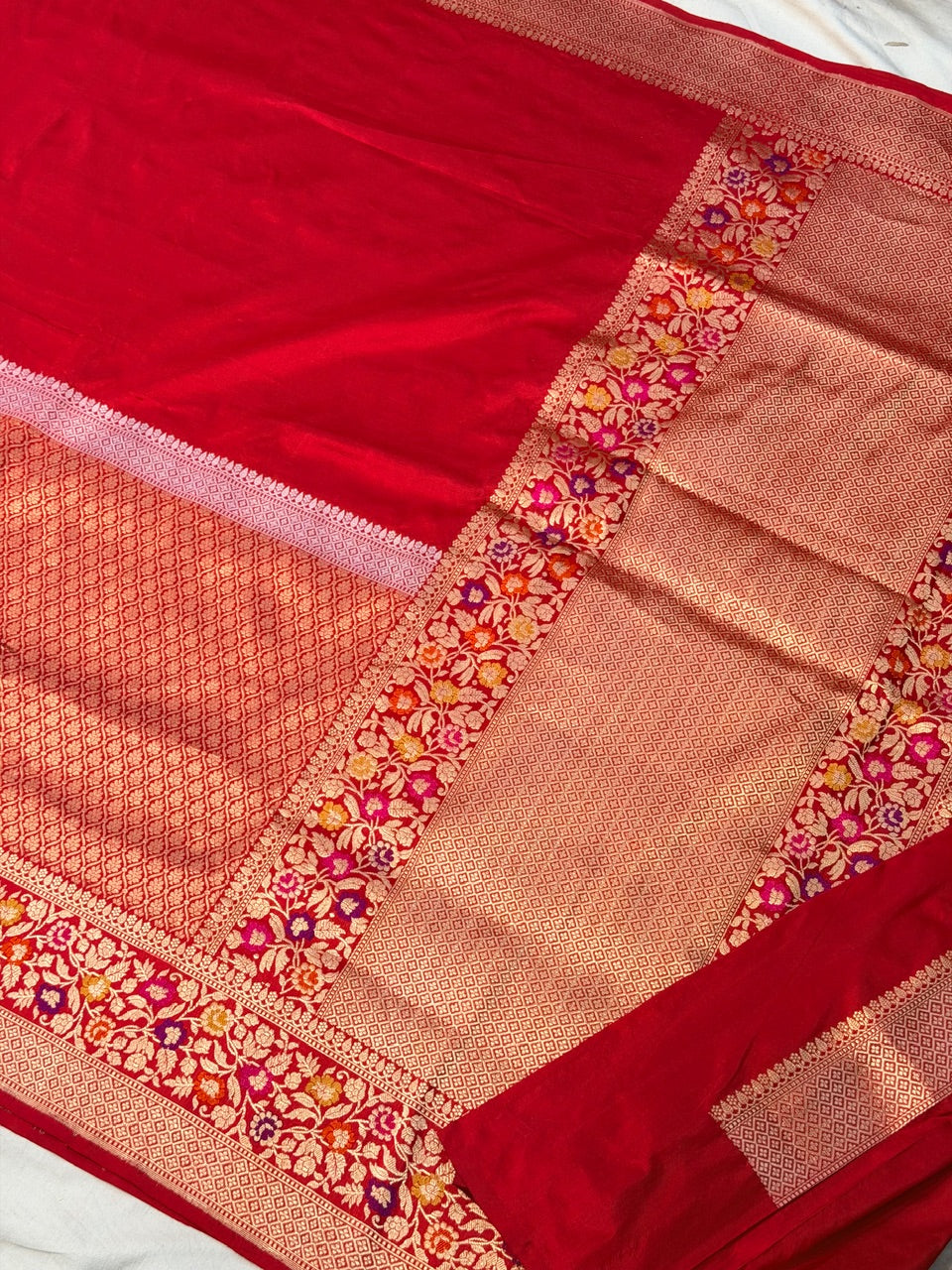 Red Pure Katan Silk Handwoven Banarasi Saree