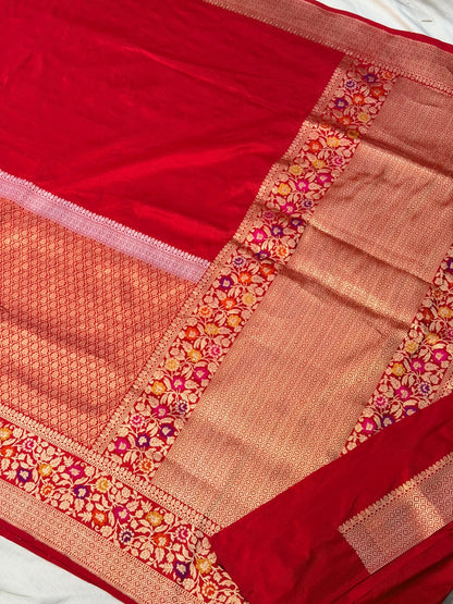 Red Pure Katan Silk Handwoven Banarasi Saree
