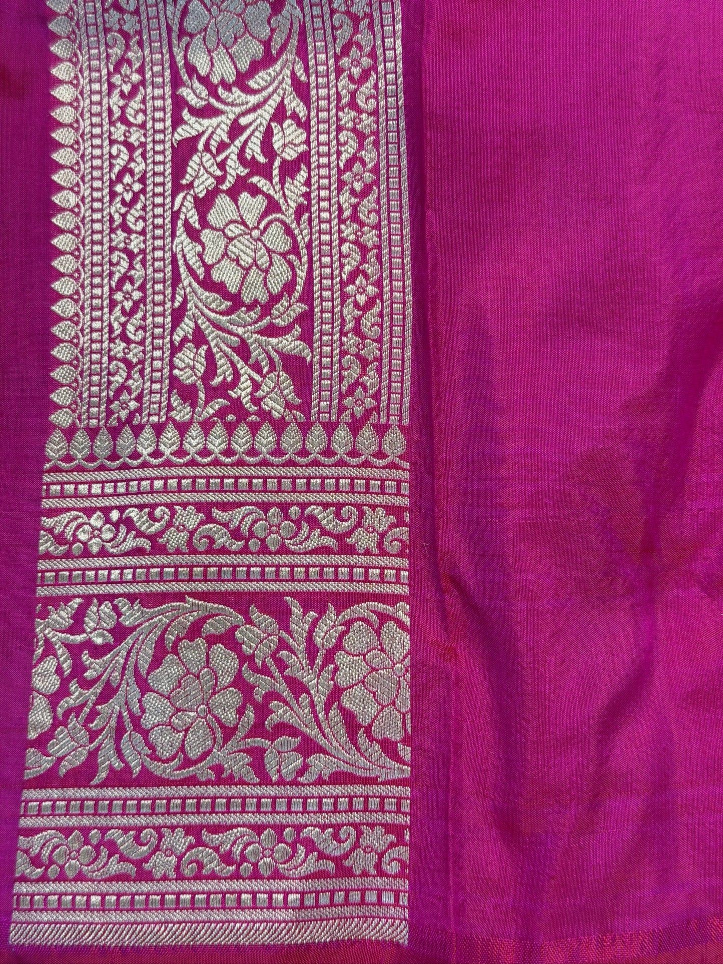 Rani Pink Banarasi Pure Katan Silk Saree | Pure Silk | Cutwork Technique | Banarasi Katan Silk Saree